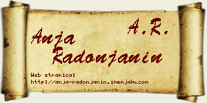 Anja Radonjanin vizit kartica